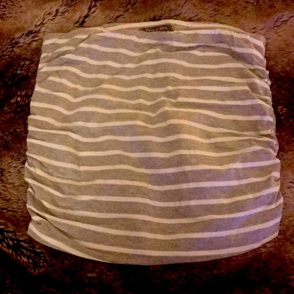 Michael Stars striped side gathered skirt